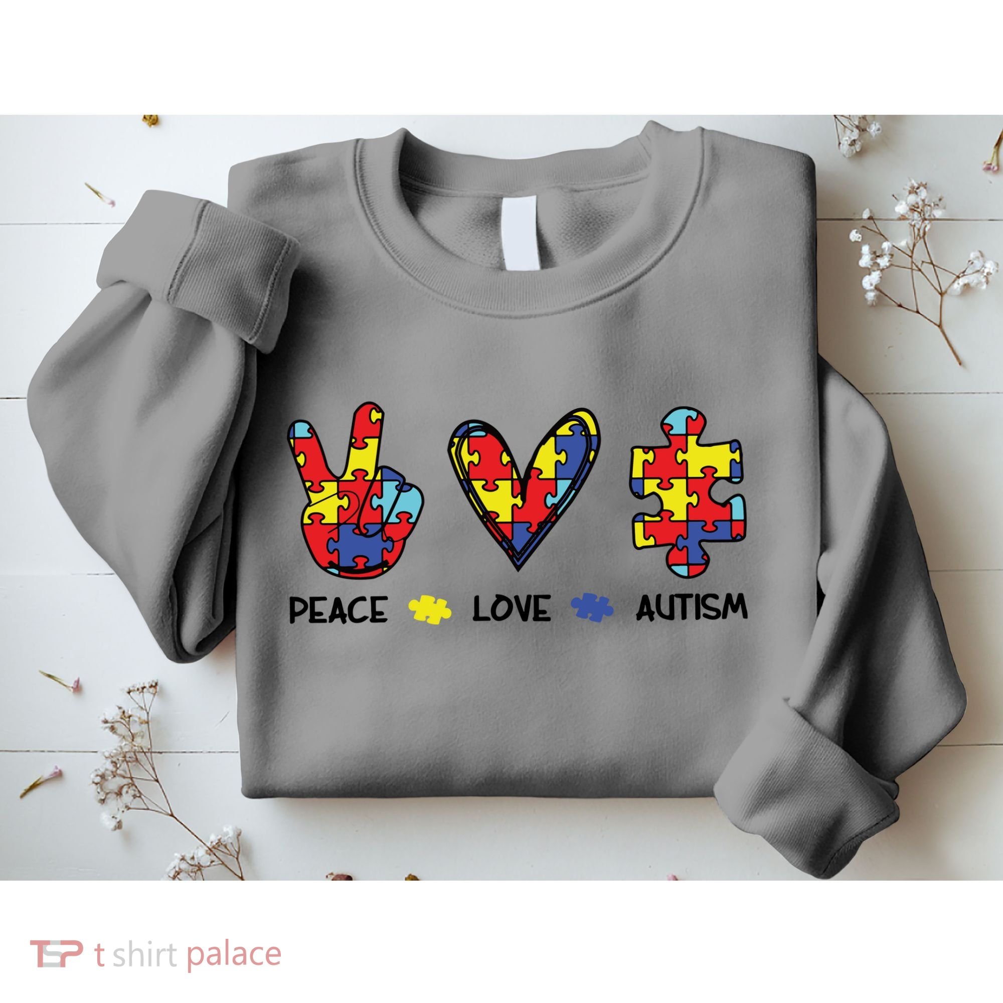 Peace Love Autism Awareness Sweatshirt