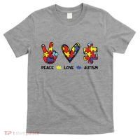Peace Love Autism Awareness T-Shirt thumb 0
