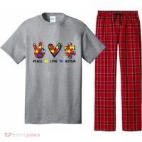Peace Love Autism Awareness Pajama Set thumb 0