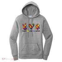 Peace Love Autism Awareness Women's Hoodie thumb 0