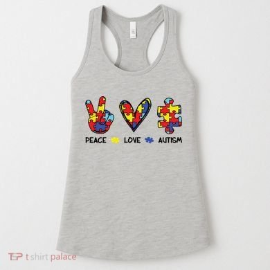 Peace Love Autism Awareness Women's Tank Top