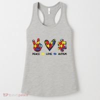 Peace Love Autism Awareness Women's Tank Top thumb 0