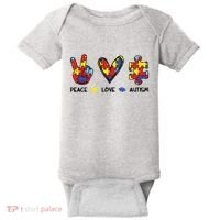Peace Love Autism Awareness Baby Bodysuit thumb 0