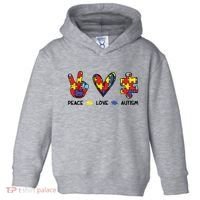 Peace Love Autism Awareness Toddler Hoodie thumb 0