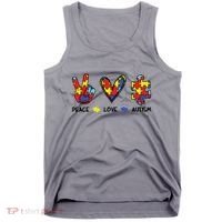 Peace Love Autism Awareness Tank Top thumb 0