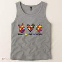 Peace Love Autism Awareness Tank Top thumb 2