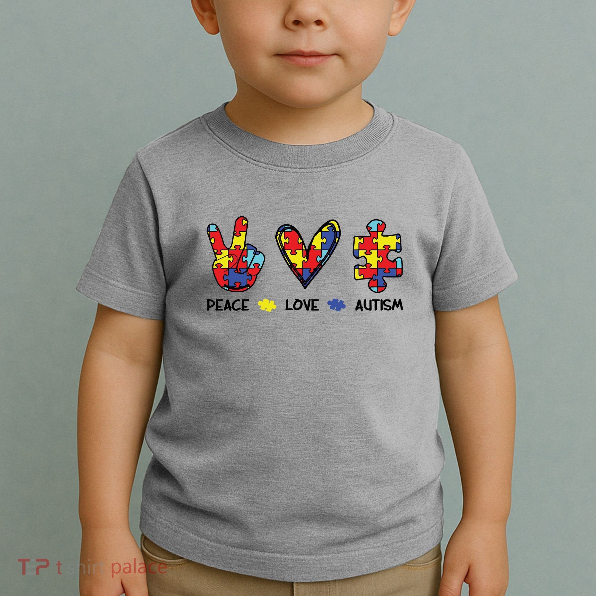Peace Love Autism Awareness Toddler T-Shirt