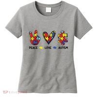Peace Love Autism Awareness Women's T-Shirt thumb 0