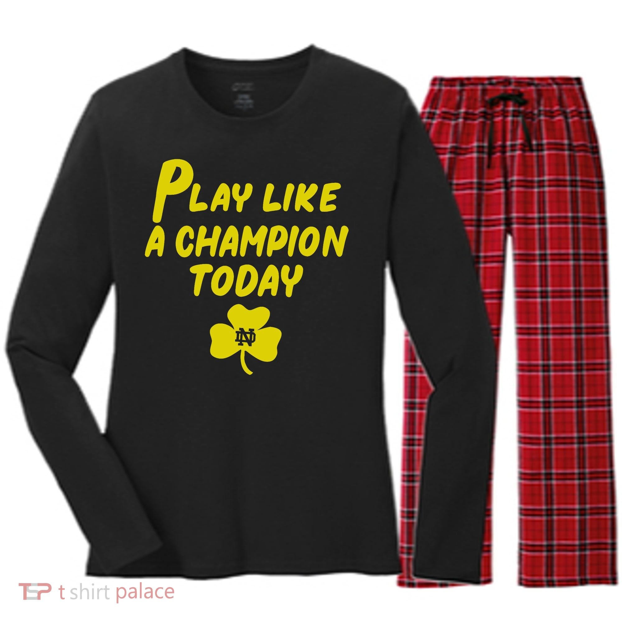 Play Like A Champions Todays For Funny Women's Long Sleeve Flannel Pajama Set 