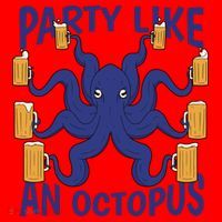 Party Like An Octopus Beer Santa Hat thumb 1