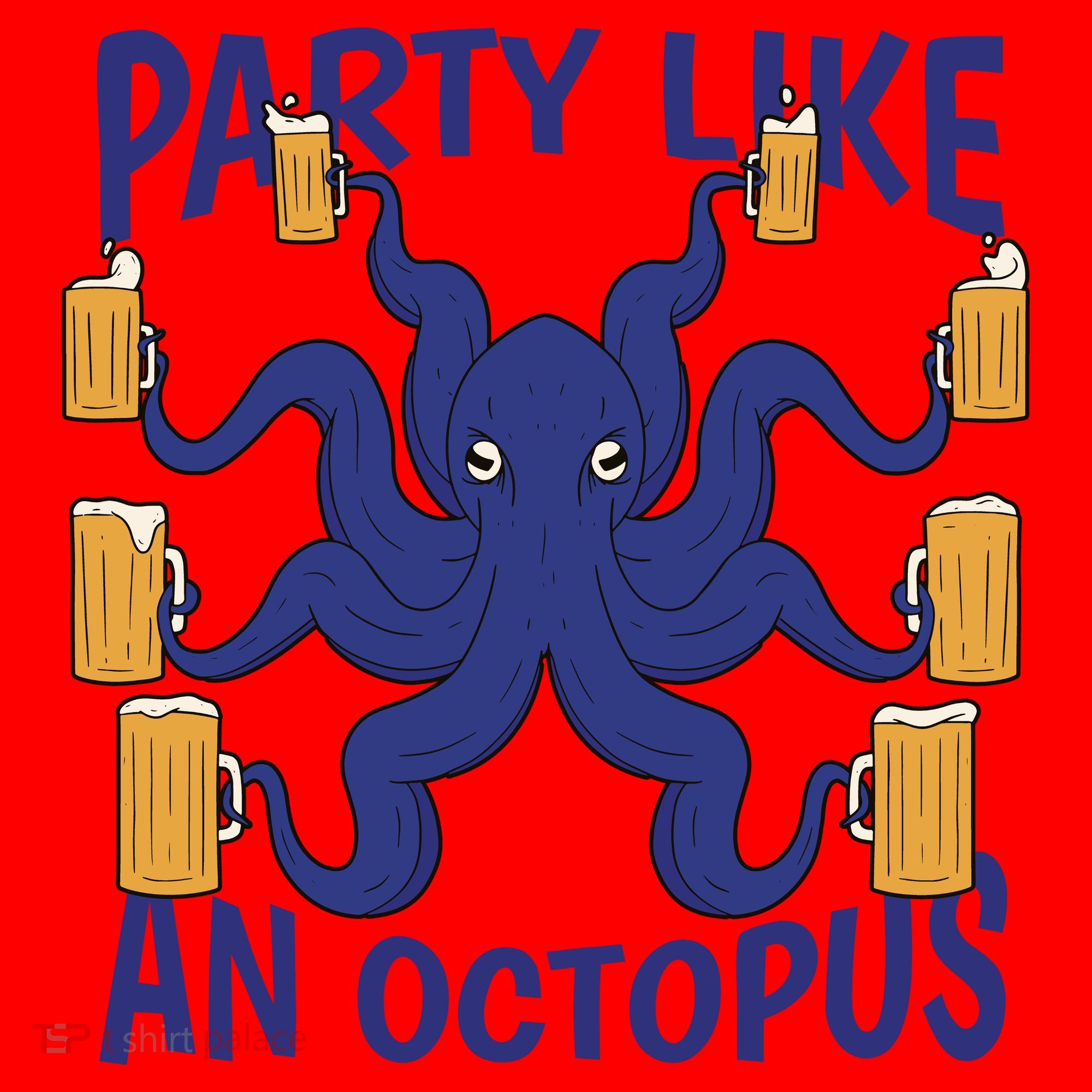 Party Like An Octopus Beer Santa Hat