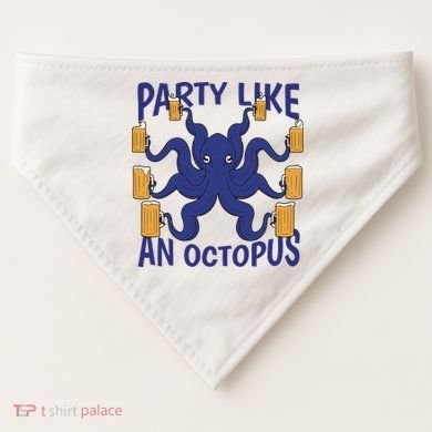 Party Like An Octopus Beer USA-Made Doggie Bandana