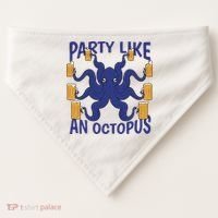 Party Like An Octopus Beer USA-Made Doggie Bandana thumb 0