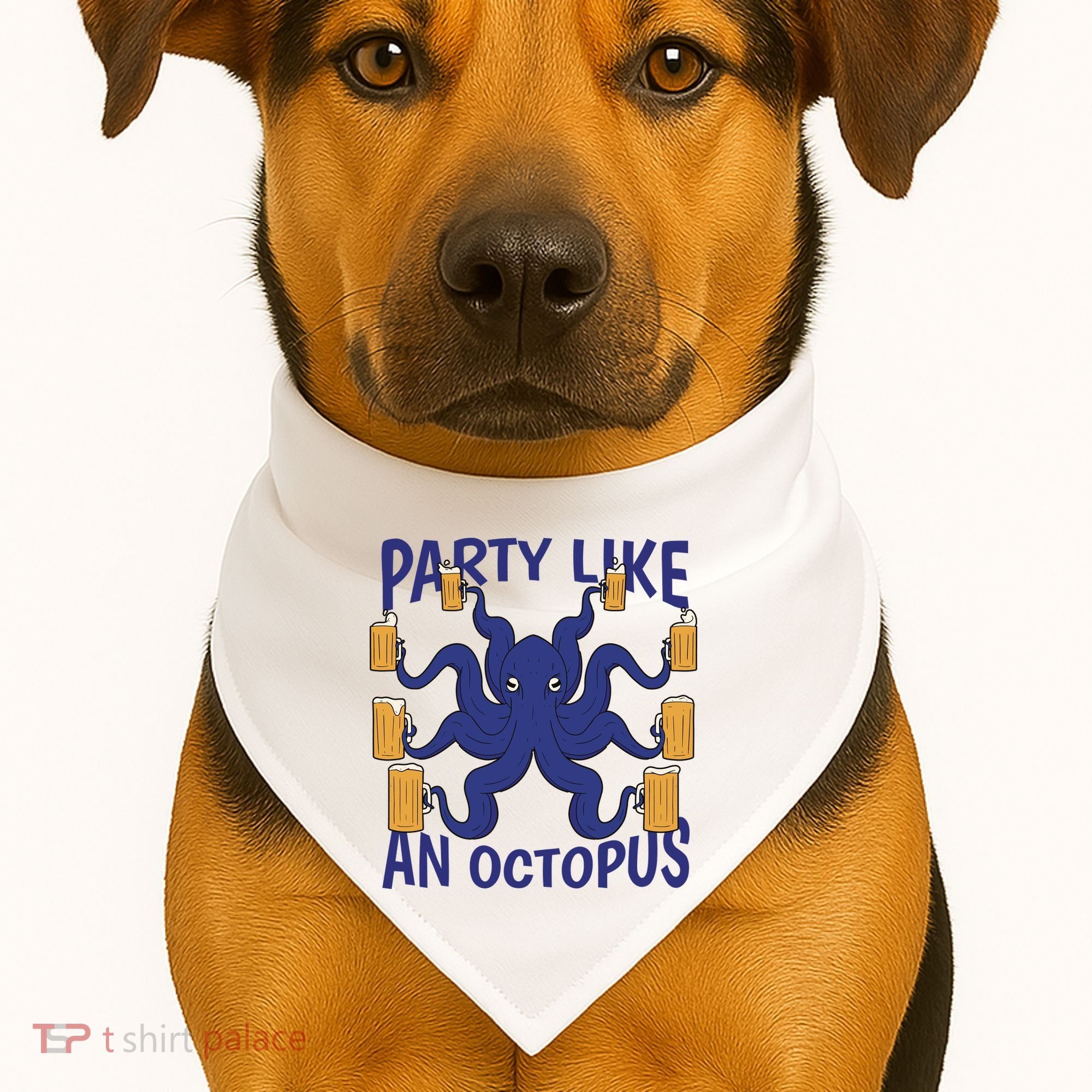 Party Like An Octopus Beer USA-Made Doggie Bandana