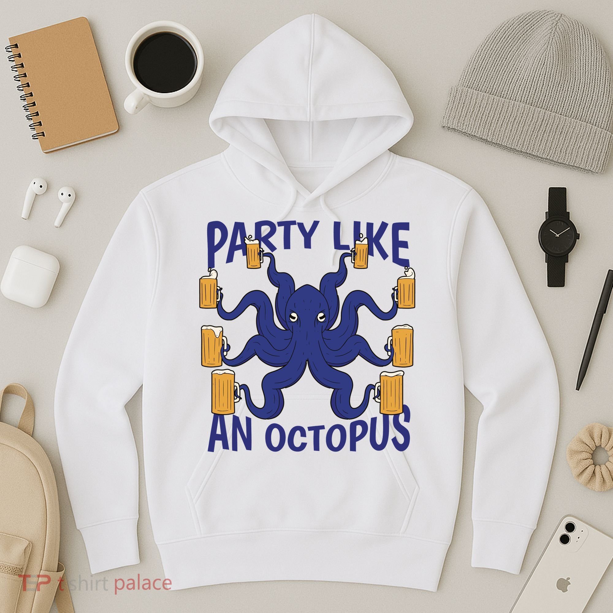 Party Like An Octopus Beer Hoodie