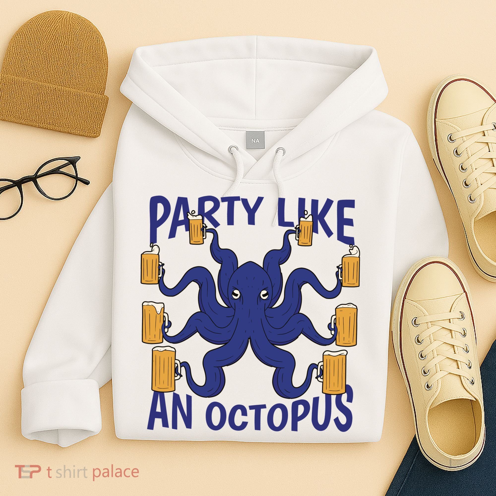 Party Like An Octopus Beer Hoodie