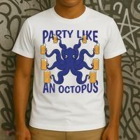 Party Like An Octopus Beer T-Shirt thumb 3