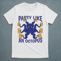 Party Like An Octopus Beer T-Shirt thumb 5