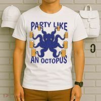 Party Like An Octopus Beer T-Shirt thumb 6