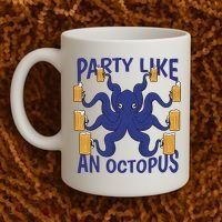 Party Like An Octopus Beer Coffee Mug thumb 2