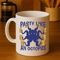 Party Like An Octopus Beer Coffee Mug thumb 4