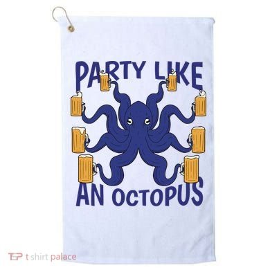 Party Like An Octopus Beer Golf Towel