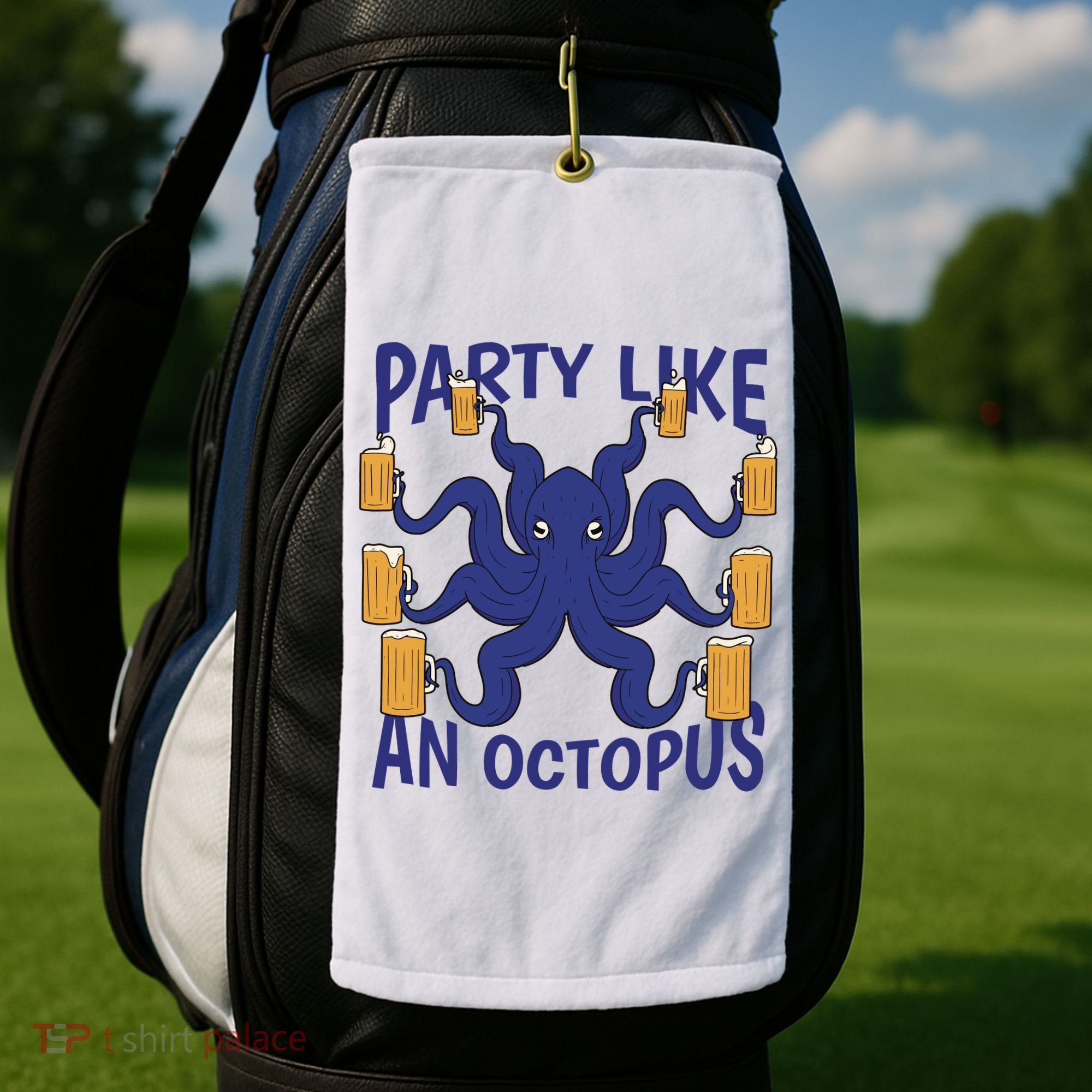 Party Like An Octopus Beer Golf Towel