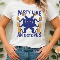 Party Like An Octopus Beer Women's T-Shirt thumb 2
