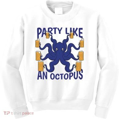 Party Like An Octopus Beer Kids Sweatshirt