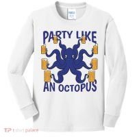 Party Like An Octopus Beer Kids Long Sleeve Shirt thumb 0