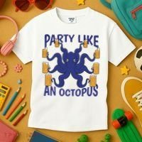 Party Like An Octopus Beer Kids T-Shirt thumb 3