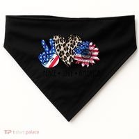 Peace Love America Independence Day 4th Of July Us Gift USA-Made Doggie Bandana thumb 0