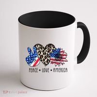 Peace Love America Independence Day 4th Of July Us Gift Coffee Mug thumb 1