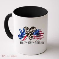 Peace Love America Independence Day 4th Of July Us Gift Coffee Mug thumb 0