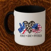 Peace Love America Independence Day 4th Of July Us Gift Coffee Mug thumb 2