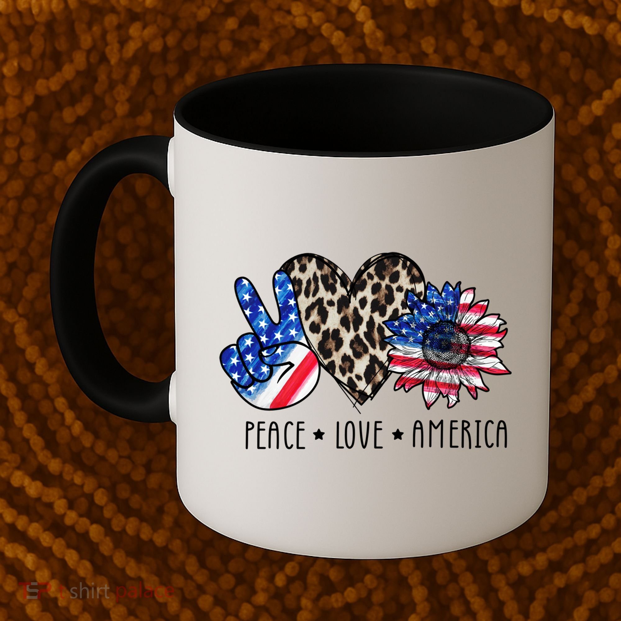 Peace Love America Independence Day 4th Of July Us Gift Coffee Mug
