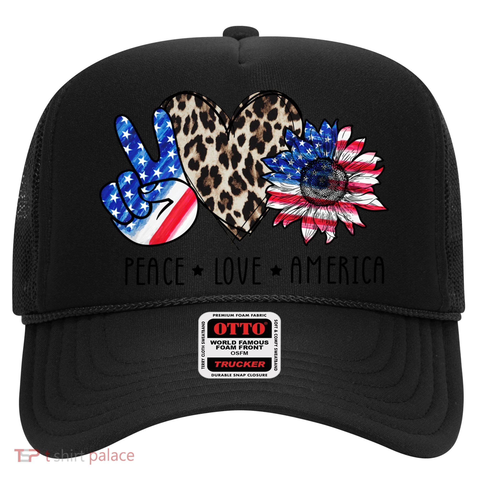 Peace Love America Independence Day 4th Of July Us Gift Hat