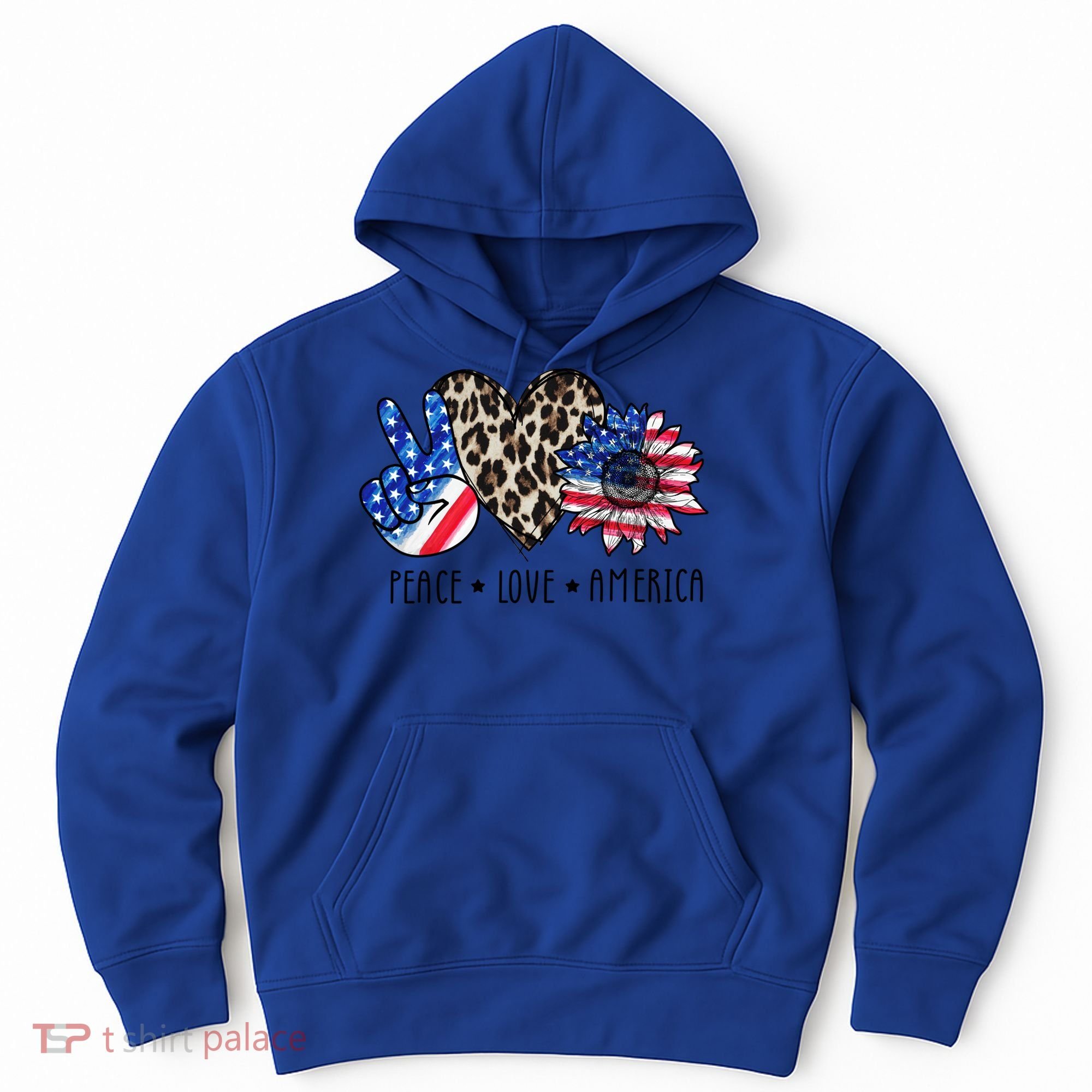 Peace Love America Independence Day 4th Of July Us Gift Hoodie