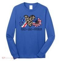 Peace Love America Independence Day 4th Of July Us Gift Long Sleeve Shirt thumb 0