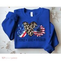 Peace Love America Independence Day 4th Of July Us Gift Sweatshirt thumb 2