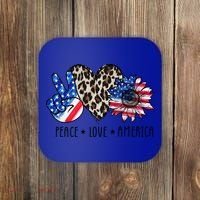 Peace Love America Independence Day 4th Of July Us Gift Coaster thumb 0