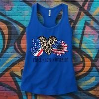 Peace Love America Independence Day 4th Of July Us Gift Women's Tank Top thumb 3