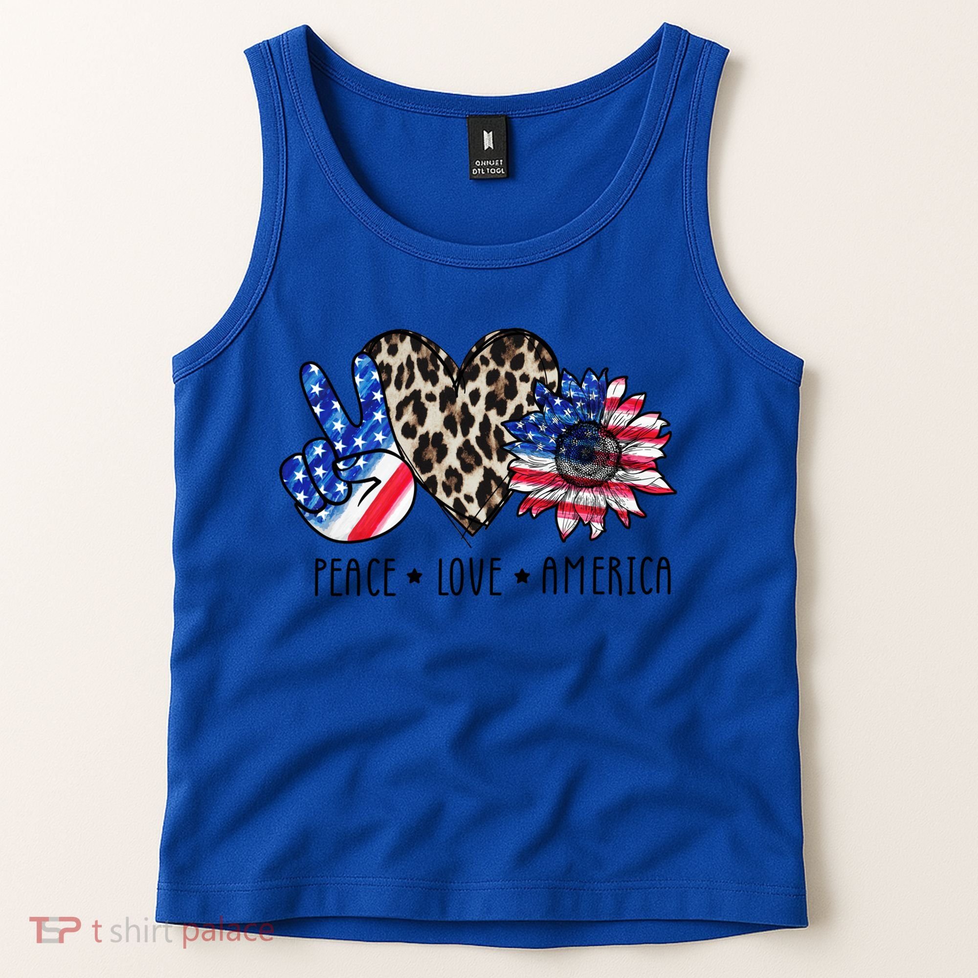 Peace Love America Independence Day 4th Of July Us Gift Tank Top