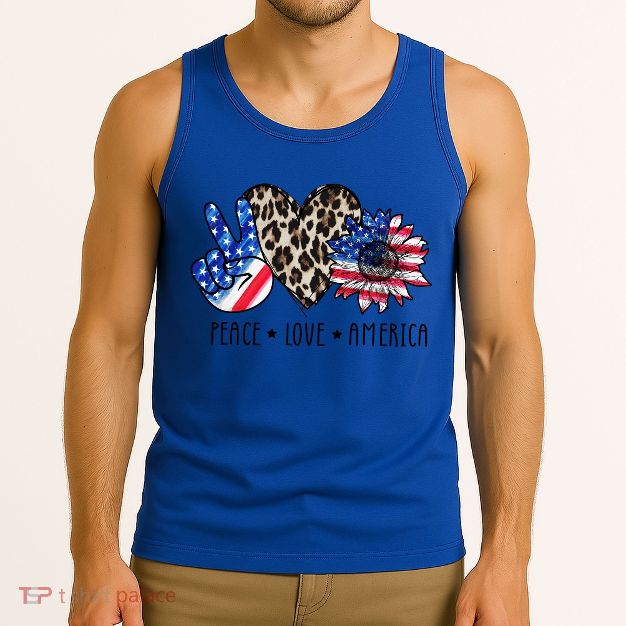 Peace Love America Independence Day 4th Of July Us Gift Tank Top