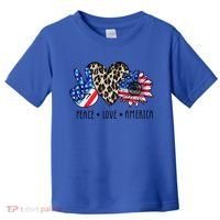 Peace Love America Independence Day 4th Of July Us Gift Toddler T-Shirt thumb 0