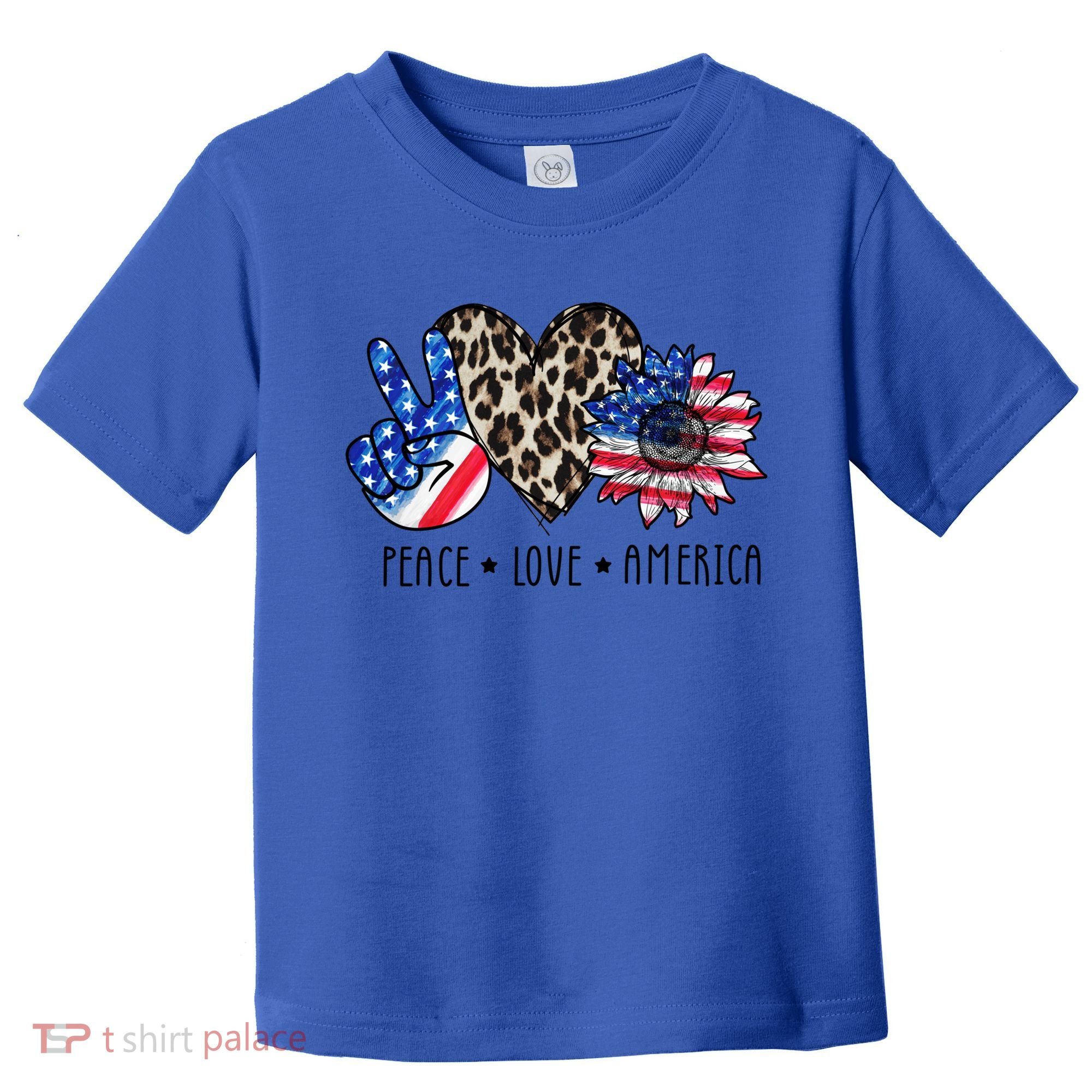 Peace Love America Independence Day 4th Of July Us Gift Toddler T-Shirt