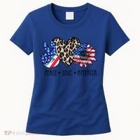 Peace Love America Independence Day 4th Of July Us Gift Women's T-Shirt thumb 0