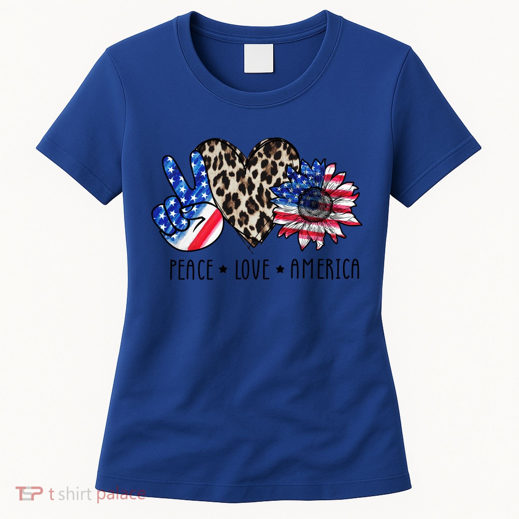 Peace Love America Independence Day 4th Of July Us Gift Women's T-Shirt