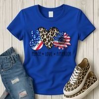 Peace Love America Independence Day 4th Of July Us Gift Women's T-Shirt thumb 3