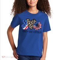 Peace Love America Independence Day 4th Of July Us Gift Kids T-Shirt thumb 2